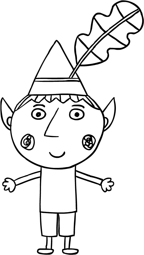 Drawing Bin The Elf (El Reino Of Ben And Holly) Coloring Page 548x969 Drawing Bin The Elf (El Reino Of Ben And Holly) Coloring Page