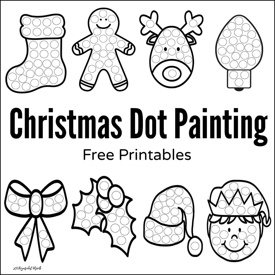 900x900 Christmas Dot Painting {Free Printables}