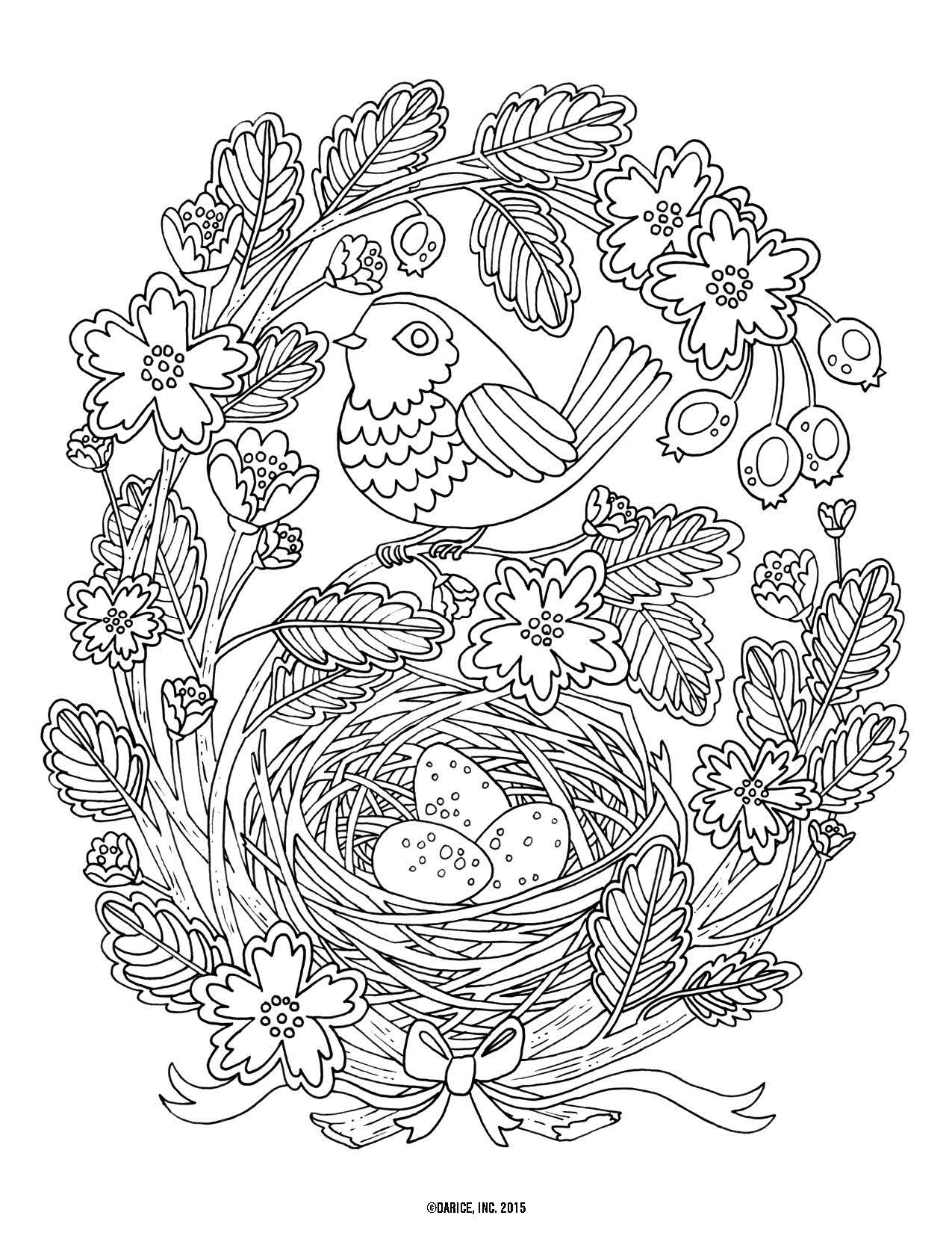 1275x1650 Coloring Pages Flowers And Birds Copy 9 Free Printable Adult