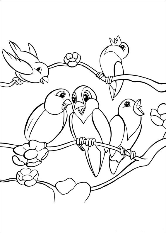 Animal Birds Singing Coloring Page 567x794 Animal Birds Singing Coloring Page