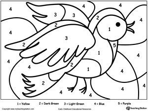 300x225 Color By Number Bird Number, Number Worksheets And Bird