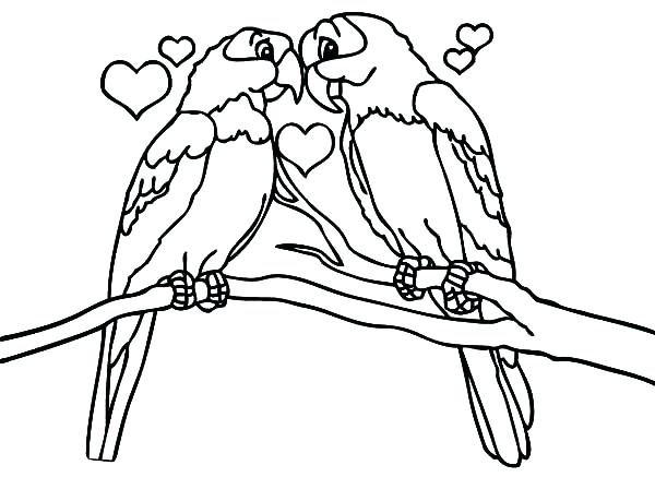 600x448 Coloring Page Of A Bird Love Is All Around Birds Coloring Pages