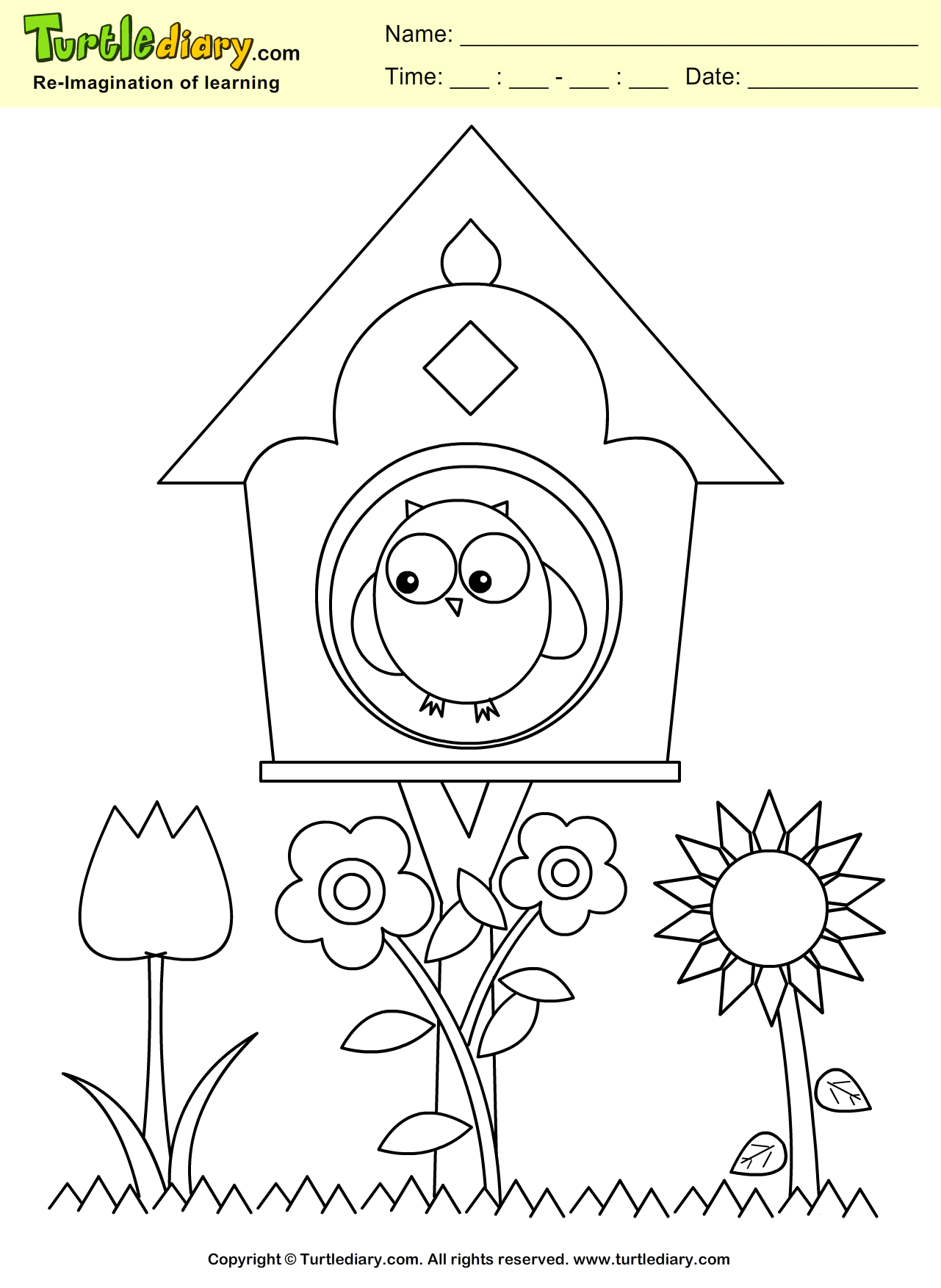 Bird House Coloring Sheet Turtle Diary 1281x1754 Bird House Coloring Sheet Turtle Diary