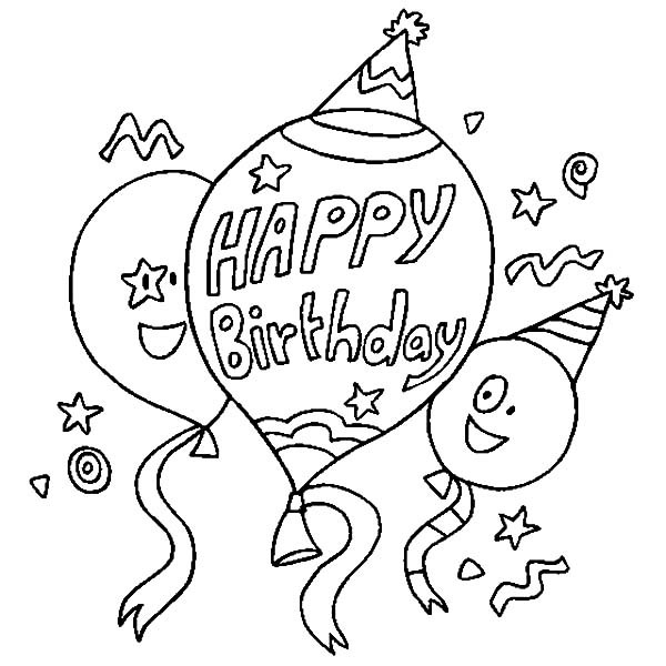 Birthday Balloon Coloring Pages - Birthday Balloon Coloring Pages 25 
