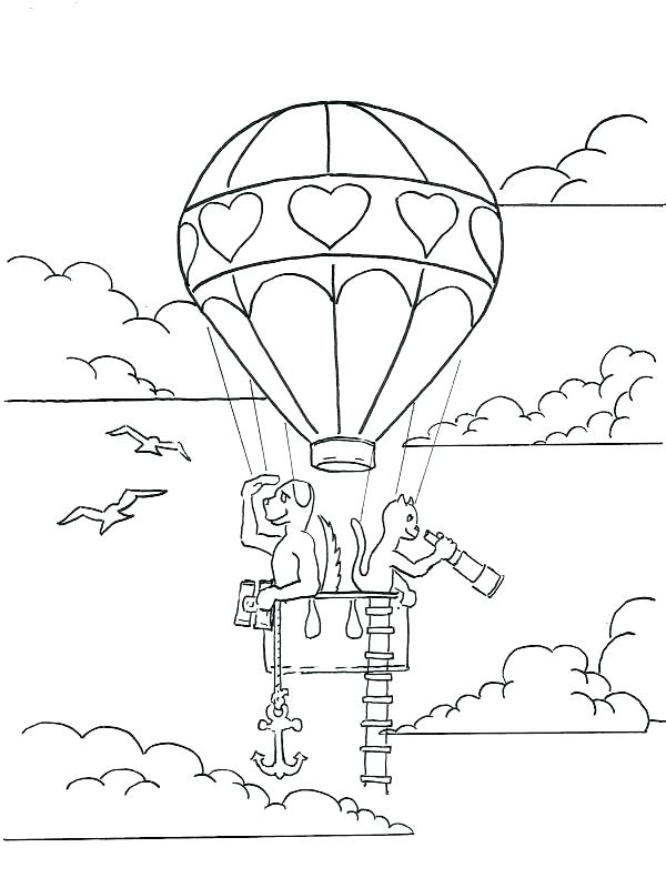 600x800 Hot Air Balloon Coloring Page Balloon Coloring Pages Drawn Hot Air