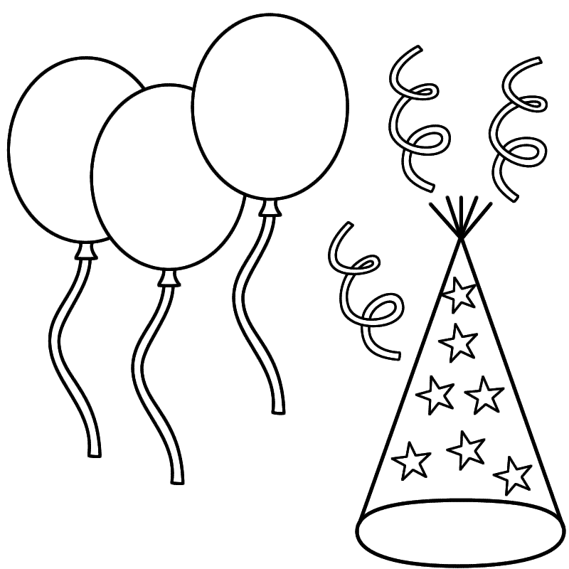 800x800 Birthday Balloon Coloring Pages 952515