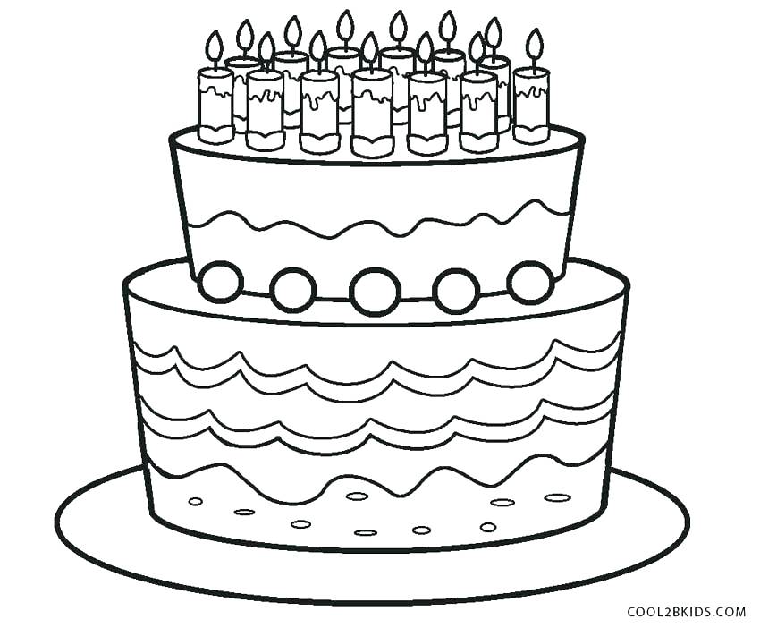 Birthday Cake Coloring Page at GetColorings.com | Free printable ...