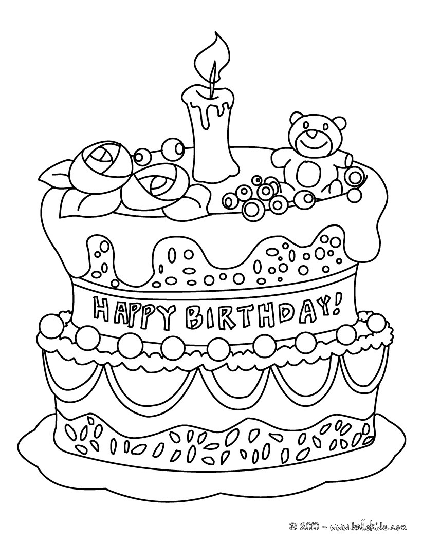 821x1061 Birthday Cake Coloring Pages