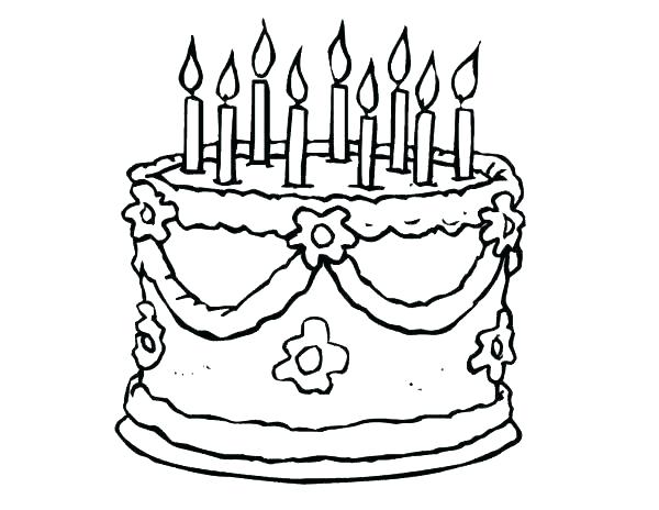 600x464 Cake Coloring Pages Birthday Cake Coloring Page Birthday Cake