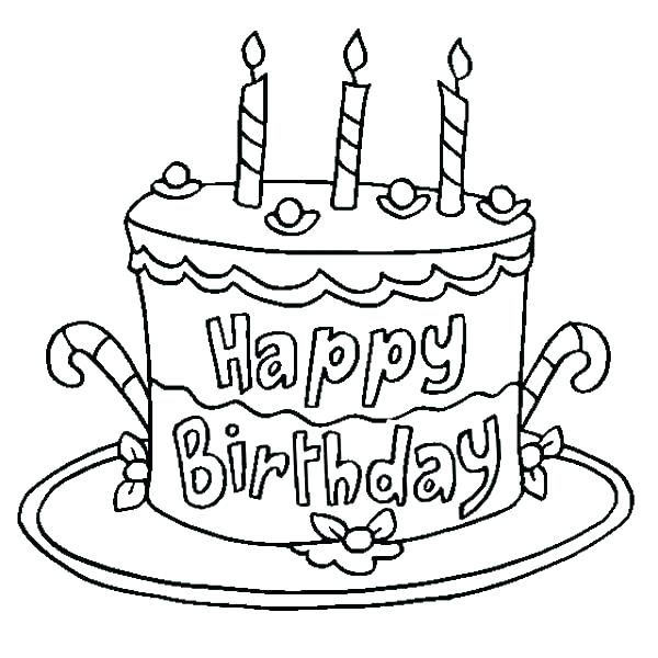600x600 Coloring Page Birthday Cake Birthday Party Coloring Page Coloring