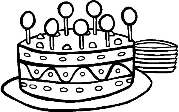 600x375 Sweet Lollipop On Birthday Cake Coloring Pages