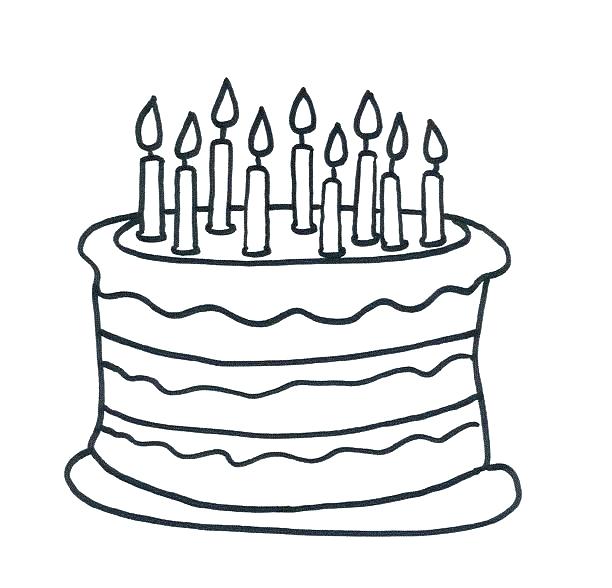 Birthday Cake Coloring Page at GetColorings.com | Free printable ...