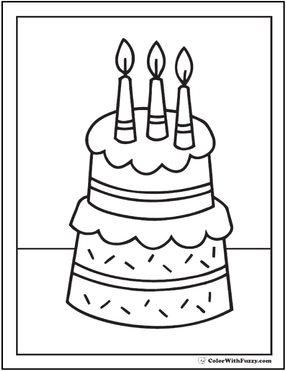 Birthday Cake Coloring Page Printable