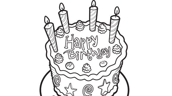 Birthday Cake Coloring Pages Printable Best Happy Birthday Wishes 580x326 Birthday Cake Coloring Pages Printable Best Happy Birthday Wishes