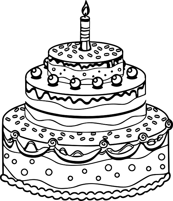 Birthday Cake Coloring Page Tiered Birthday Cake Coloring Pages 550x641 Birthday Cake Coloring Page Tiered Birthday Cake Coloring Pages