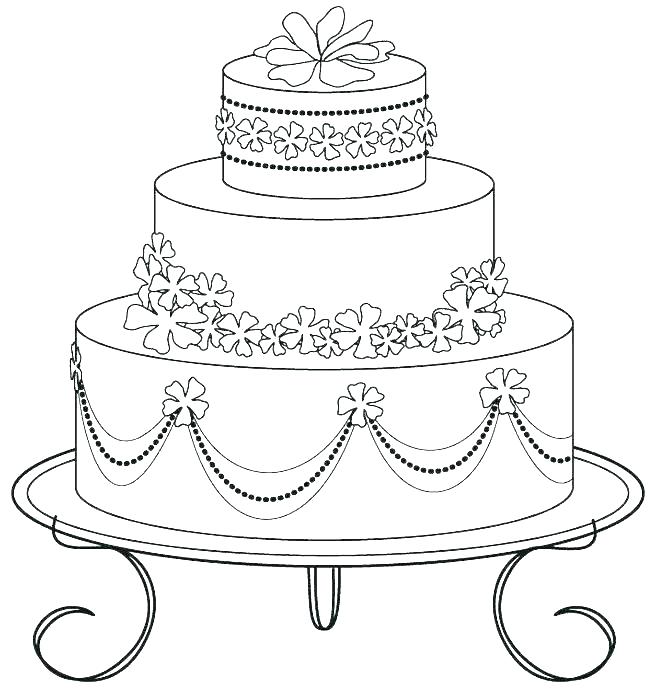 Birthday Cake Coloring Page 671x699 Birthday Cake Coloring Page