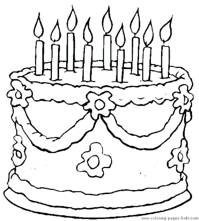 Birthday Cake Coloring Page Cakes Coloring Pages Cake Printable 687x764 Birthday Cake Coloring Page Cakes Coloring Pages Cake Printable