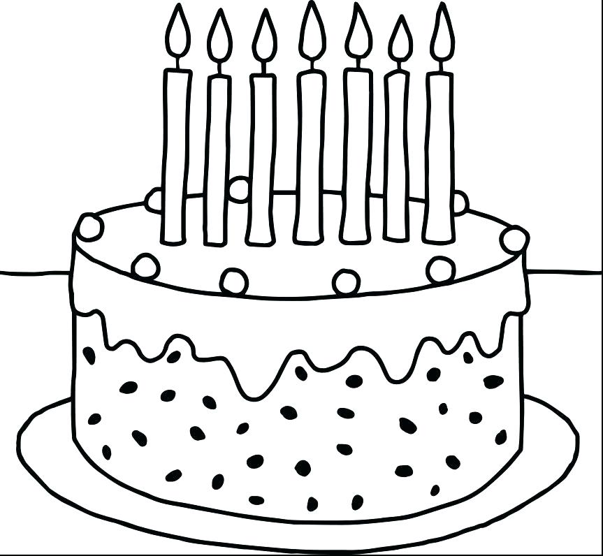 863x796 Birthday Cakes Coloring Pages Birthday Cake Pictures To Color