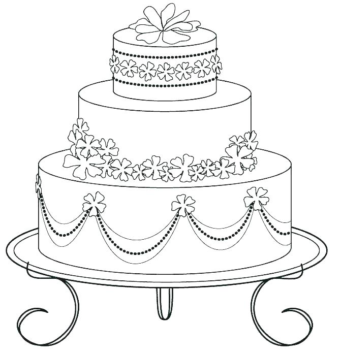 671x699 Coloring Pages Birthday Cake Birthday Cake Color Page Coloring