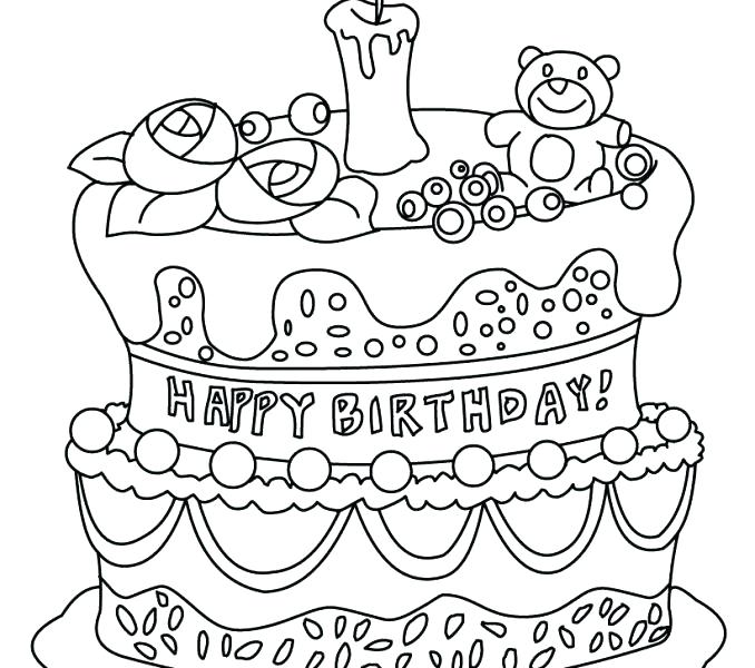 678x600 Birthday Cake Coloring Pages Preschool How To Draw Best Coloring