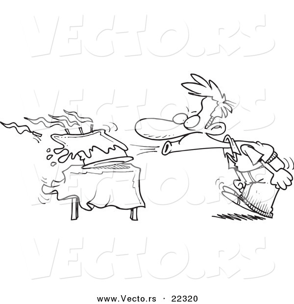 Vector Of A Cartoon Man Blowing Out The Candles On His Birthday 600x620 Vector Of A Cartoon Man Blowing Out The Candles On His Birthday