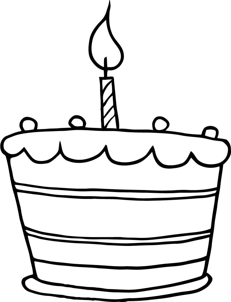 Printable Birthday Cake One Candle Working Sheet For Kids 802x1046 Printable Birthday Cake One Candle Working Sheet For Kids