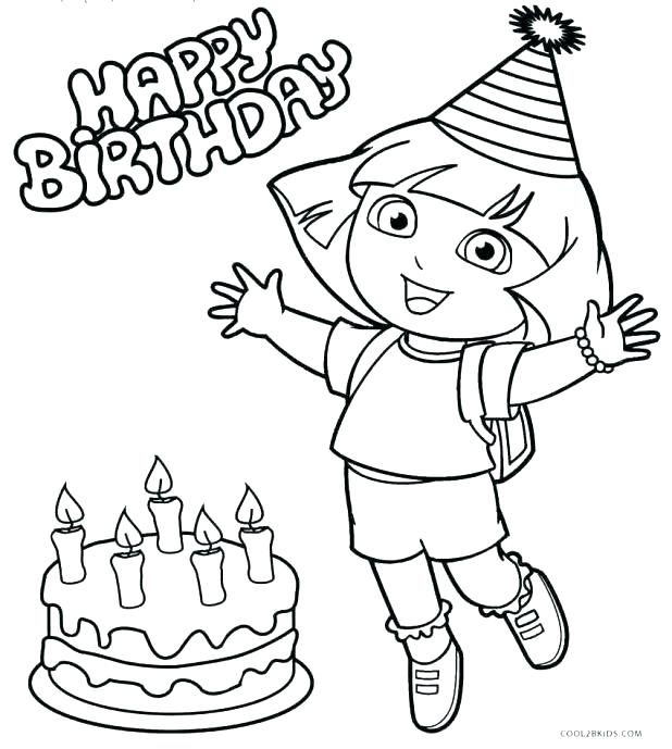 618x689 Dora Coloring Pages Birthday Coloring Pages Say Hello Page