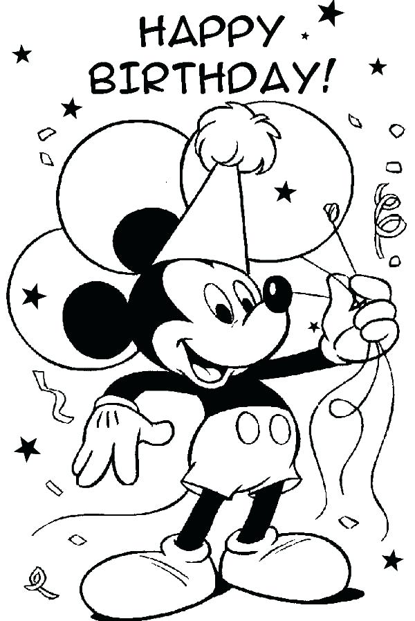600x897 Minnie Mouse Birthday Coloring Pages Mickey Mouse Bring Balloons