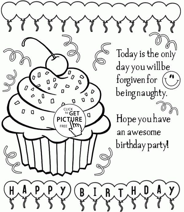 Birthday Cards Coloring Pages Appealing Birthday Card Coloring 600x689 Birthday Cards Coloring Pages Appealing Birthday Card Coloring