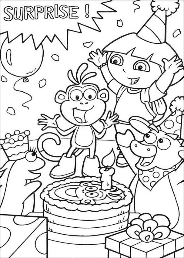 Birthday Coloring Pages For Kids Free Printable Happy Birthday 607x850 Birthday Coloring Pages For Kids Free Printable Happy Birthday