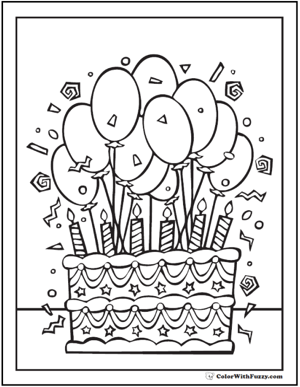 Birthday Coloring Pages To Print 28 Birthday Cake Coloring Pages 590x762 Birthday Coloring Pages To Print 28 Birthday Cake Coloring Pages