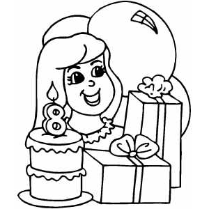 8th Birthday Card And Gifts For Girl Coloring Pages 300x300 8th Birthday Card And Gifts For Girl Coloring Pages