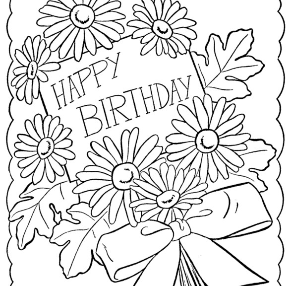 Happy Birthday Coloring Pages 360coloringpages 587x576 Happy Birthday Coloring Pages 360coloringpages