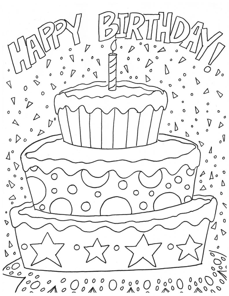 Happy Birthday Coloring Pages For Girls Download 791x1024 Happy Birthday Coloring Pages For Girls Download