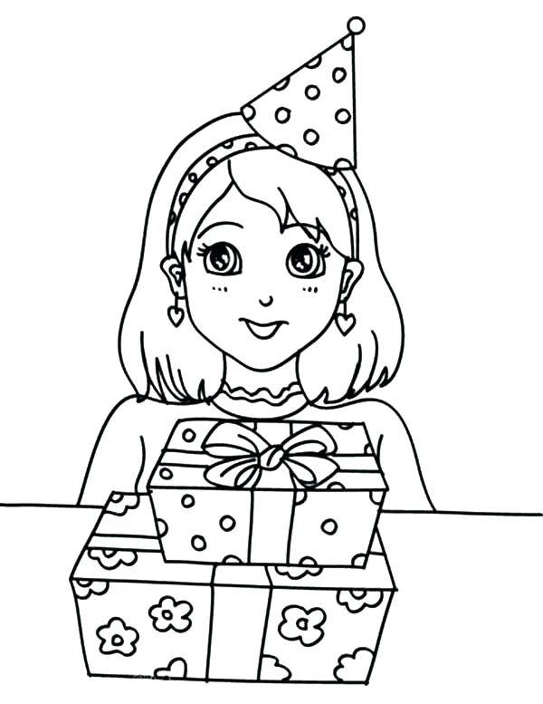 Birthday Party Coloring Pages Birthday Girl Coloring Pages Girl 600x777 Birthday Party Coloring Pages Birthday Girl Coloring Pages Girl