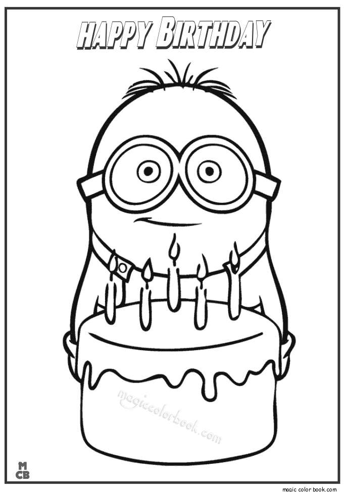 685x975 Minion Happy Birthday Coloring Page