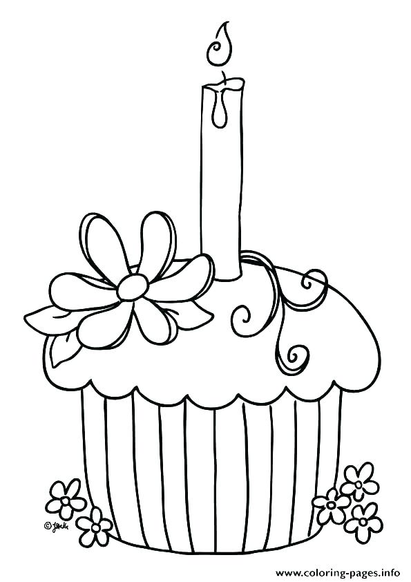 595x842 Simple Cupcake With Swirling Icing On Top. Coloring Pages