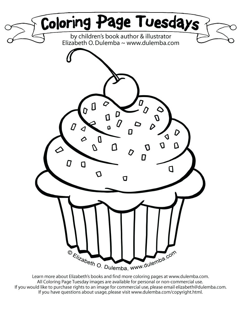 773x1000 Birthday Cupcake Coloring Page Printable For Kids Big