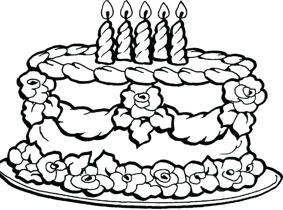 970x722 Coloring Page Cake Printable Birthday Cake Coloring Page Birthday