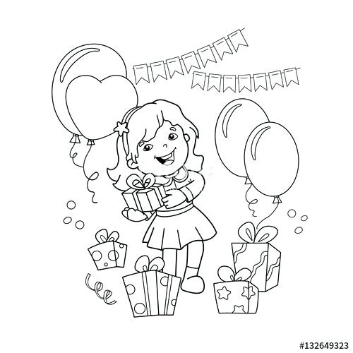 500x500 Birthday Girl Coloring Pages Coloring Page Outline Of Cartoon Girl