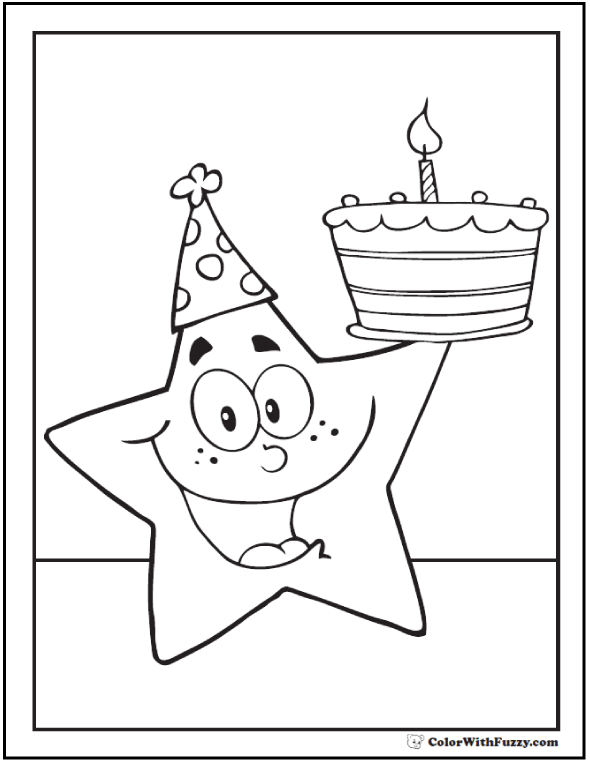 590x762 Birthday Coloring Pages Customizable Pdf