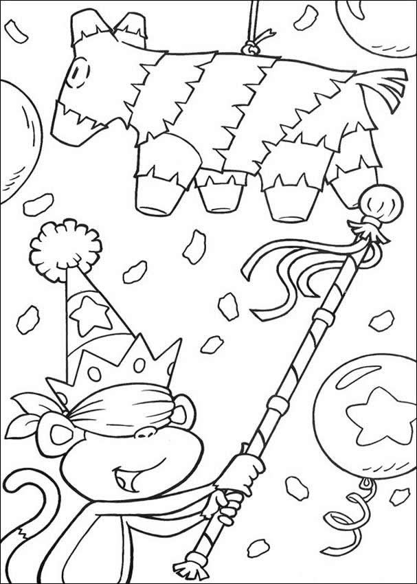 Birthday Party Coloring Pages 607x850 Birthday Party Coloring Pages