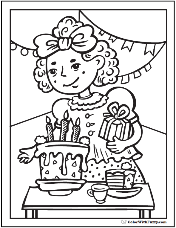 Birthday Coloring Pages Customizable Pdf 590x762 Birthday Coloring Pages Customizable Pdf