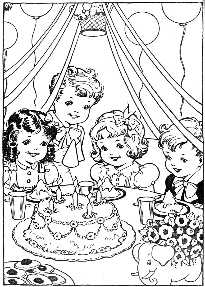 Birthday Party Coloring Pages at - Birthday Party Coloring Pages 33 