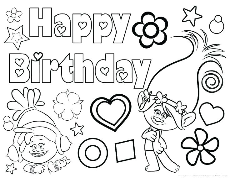 Birthday Party Coloring Pages Printable Happy Birthday Coloring 736x568 Birthday Party Coloring Pages Printable Happy Birthday Coloring