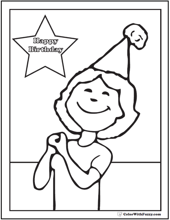 Birthday Party Hat Coloring Pages