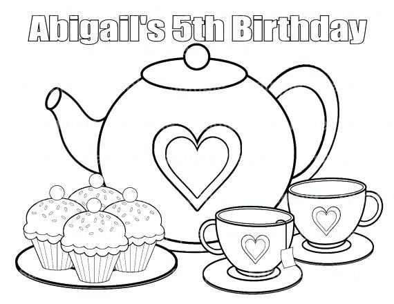 Birthday Party Coloring Pages Beautiful Princess Is Having Happy 570x440 Birthday Party Coloring Pages Beautiful Princess Is Having Happy