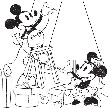 Mickey Amp Minnie Christmas Coloring Page Disney Family 420x420 Mickey Amp Minnie Christmas Coloring Page Disney Family