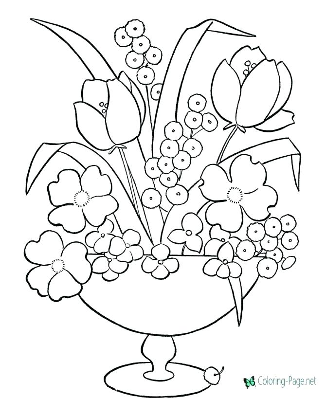 670x820 Coloring Pages Of Flowers In A Vase Coloring Pages Flower Coloring