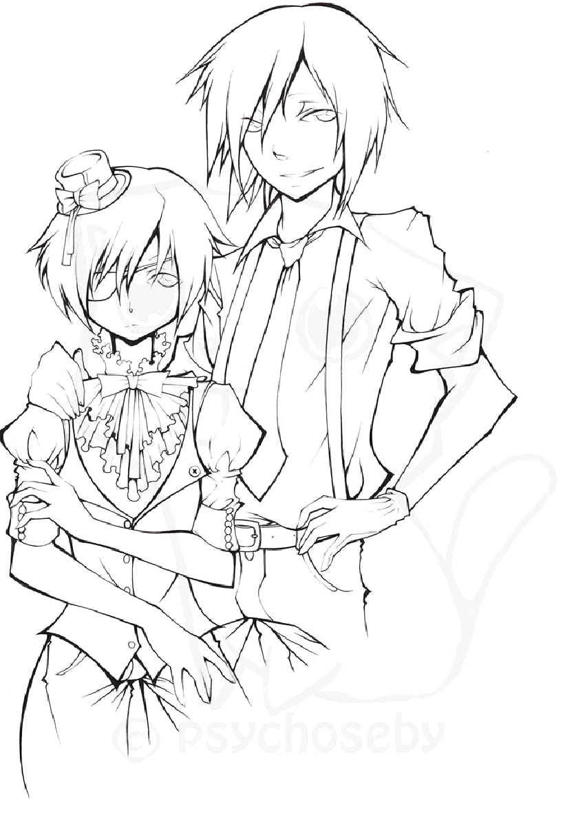 850x1200 Black Butler Coloring Pages Bltidm Inside